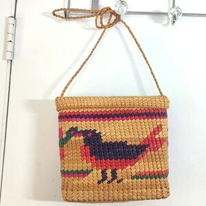 Vintage Straw Bird Purse EUC Perfection!
